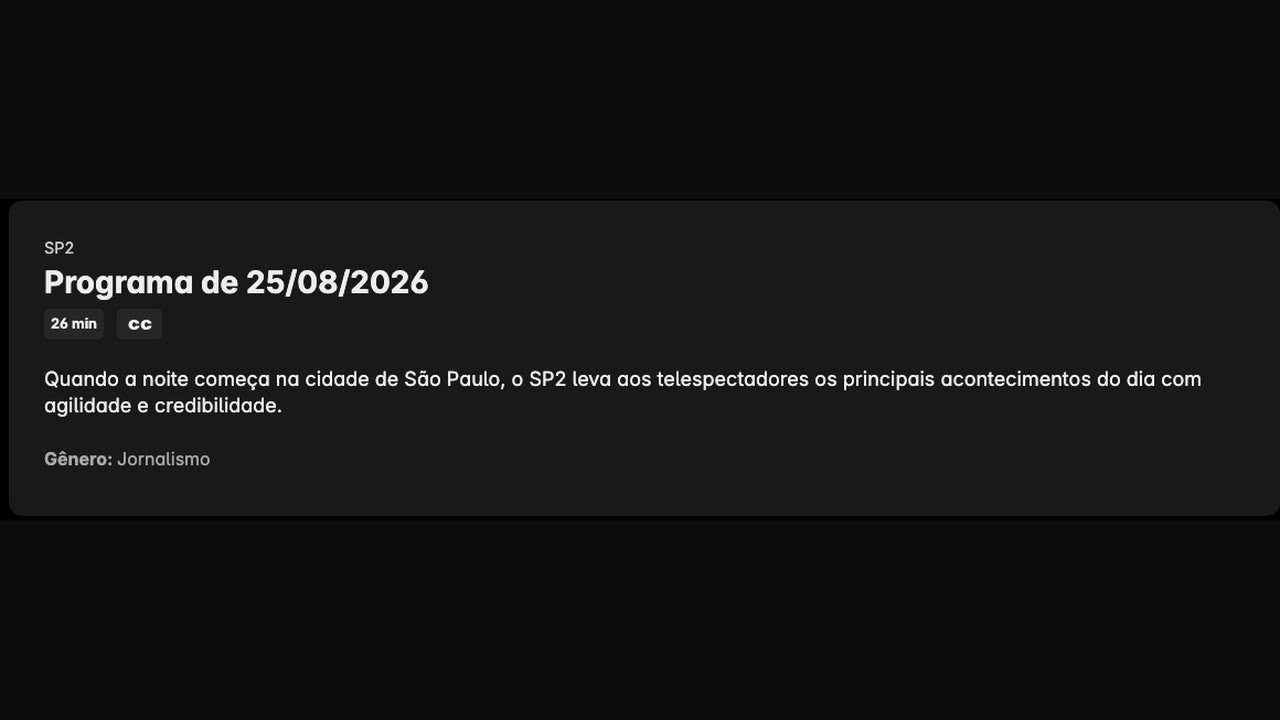 Print da exibição do SP2 no Globoplay